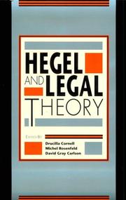 Front cover of Hegel and legal theory by Drucilla Cornell