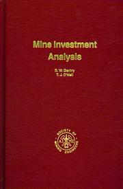 Front cover of Mine Investment Analysis by Donald W.; O'Neill, Thomas J. Gentry