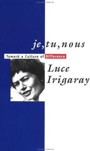 Front cover of Je, tu, nous by Luce Irigaray