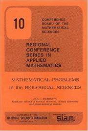 Front cover of Mathematical Problems in the Biological Sciences (CBMS-NSF Regional Conference Series in Applied Mathematics) (CBMS-NSF Regional Conference Series in Applied Mathematics) by Sol I. Rubinow