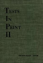 Front cover of Tests in Print II (Tests in Print (Buros)) by Buros Institute