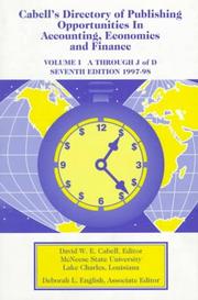 Cover of Cabell's directory of publishing opportunities in accounting, economics and finance by David W. E. Cabell
