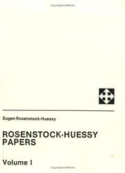 Cover of Rosenstock-Huessy Papers by Rosenstock-Huessy, Eugen