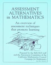 Cover of Assessment Alternative in Mathematics by Jean Kerr Stenmark