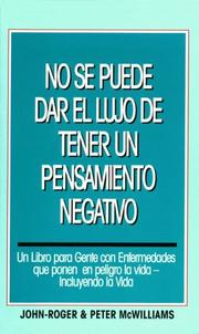 Front cover of No Se Puede Dar El Lujo De Tener UN Pensamiento  Negativo/You Can't Afford the Luxury of a Negative Thought by John-Roger