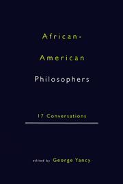 Cover of African American Philosophers by George Yancy