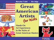 Front cover of Great American Artists for Kids by MaryAnn F. Kohl