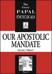Front cover of Letter to the French Archbishops and Bishops: Our apostolic mandate : of the supreme Pontiff Pius X : on the "Sillon" by Pius