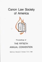 Front cover of Canon Law Society of America by Unknown