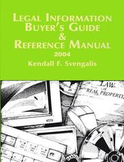 Cover of Legal information buyer's guide and reference manual 2004 by Kendall F. Svengalis