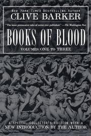 Front cover of Books of Blood Volume One by Clive Barker