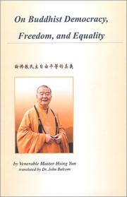 Front cover of On Buddhist Democracy, Freedom, and Equality by Hsing Yun
