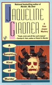 Front cover of A sensitive kind of murder by Jaqueline Girdner