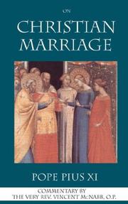 Front cover of On Christian Marriage by Pius XI Pope