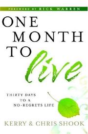 Cover of One month to live by Kerry Shook