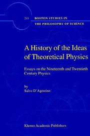 Front cover of A History of the Ideas of Theoretical Physics by S. D'Agostino