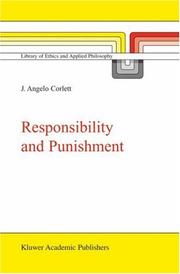Cover of Responsibility and Punishment (Library of Ethics and Applied Philosophy) by J. Angelo Corlett