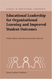 Front cover of Educational leadership for organisational learning and improved student outcomes by William Mulford