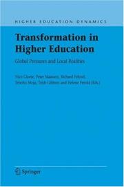 Front cover of Transformation in higher education by Nico Cloete