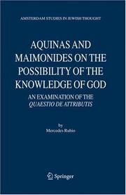 Front cover of Aquinas and Maimonides on the Possibility of the Knowledge of God by Mercedes Rubio