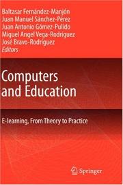 Front cover of Computers and Education by Baltasar Fernández-Manjón
