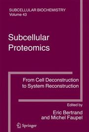 Cover of Subcellular Proteomics by Eric Bertrand
