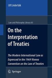 Front cover of On the Interpretation of Treaties by Ulf Linderfalk