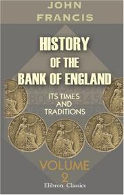 Front cover of History of the Bank of England by John Francis