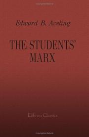 Cover of The students' Marx by Edward Bibbins Aveling