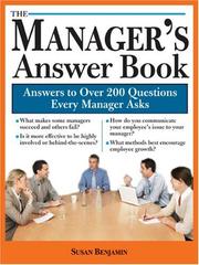 Cover of Manager's answer book by Benjamin, Susan