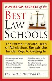 Front cover of Admissions Secrets of the Best Law Schools by Joyce Curll