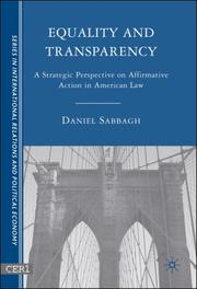 Cover of Equality and Transparency by Daniel Sabbagh