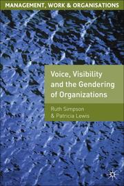 Front cover of Voice, visibility and the gendering of organizations by Simpson, Ruth Professor