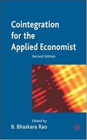 Front cover of Cointegration for the Applied Economist by B. Bhaskara Rao