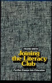 Front cover of Joining the literacy club by Frank Smith