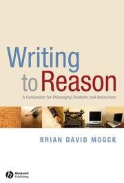 Cover of Writing to reason by Brian David Mogck