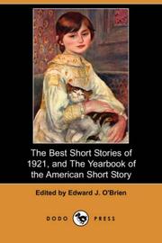 Cover of The Best Short Stories of 1921 by Edward J. O'Brien