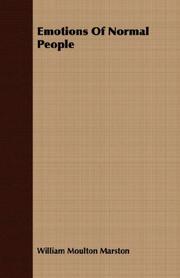 Front cover of Emotions of normal people by William Moulton Marston