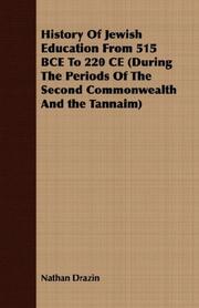 Cover of History Of Jewish Education From 515 BCE To 220 CE (During The Periods Of The Second Commonwealth And the Tannaim) by Nathan Drazin