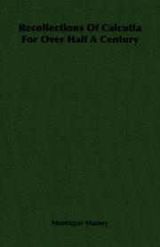 Front cover of Recollections of Calcutta for over half a century by Montague Massey