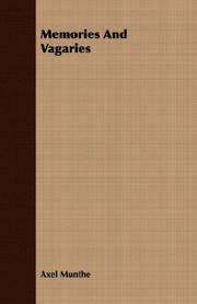 Front cover of Memories and vagaries by Axel Munthe