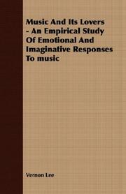 Front cover of Music and its lovers by Vernon Lee