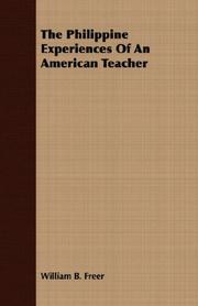 Front cover of The Philippine experiences of an American teacher by William B. Freer