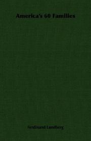 Cover of America's 60 Families by Ferdinand Lundberg