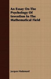 Front cover of An essay on the psychology of invention in the mathematical field by Jacques Hadamard