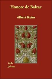 Cover of Honoré de Balzac by Albert Keim