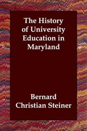 Cover of The history of university education in Maryland by Bernard Christian Steiner