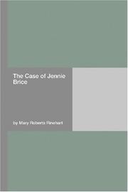 Cover of The Case of Jennie Brice by Mary Roberts Rinehart