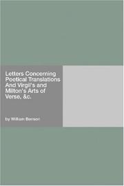 Cover of Letters concerning poetical translations, and Virgil's and Milton's arts of verse, &c by William Benson