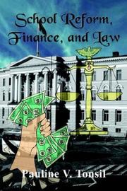 Front cover of School Reform, Finance, and Law by Pauline V. Tonsil
